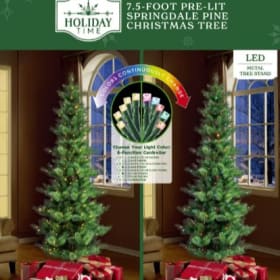7.5' Pre-Lit Springdale Pine Green Artificial Christmas Tree item