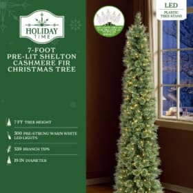 7' Pre-Lit Shelton Cashmere Pencil Fir Green Artificial Tree item