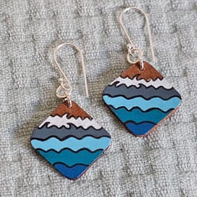 Small square ocean earrings item