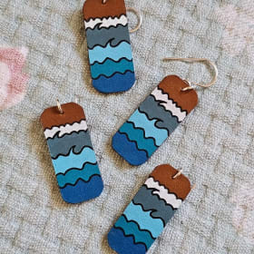 Rectangle ocean earrings item