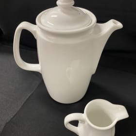 Ensemble grande théière arrondie et pot à lait item