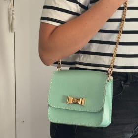 Aqua small purse with gold chain item