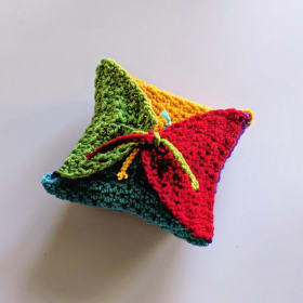 Rainbow Crochet Pouch item