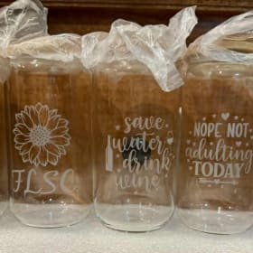 Glass Cups w Straw item