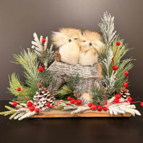 #13 Hiboux sur bûche avec baies item