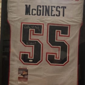 Willie McGinest Framed Autographed New England Jersey-JSA item