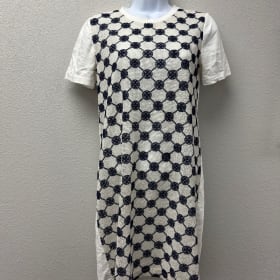 125 - Tory Burch White and Black Printed Dress Size Small item