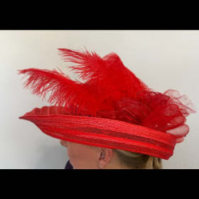 Red Plume Sun Hat item