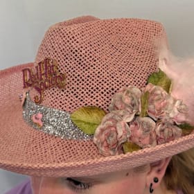 Pink Straw Cowboy Hat item