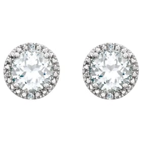 Sterling Silver Lab-Grown White Sapphires & Diamond Set item