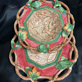 Fitz & Floyd Christmas Lodge Appetizer Plate and Bowl item