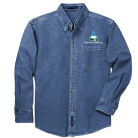 Embroidered Heavy Weight Denim Button Down Shirt S-XL item
