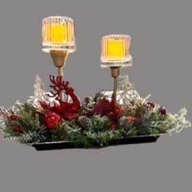 Christmas table decor with two lights item