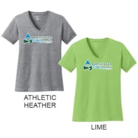 LADIES SS V-neck Tee, 3XL - 4XL AVAIL COLORS IN DESCRIPTION item