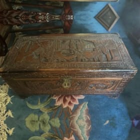 Chinese Carved Camphor Wood Chest item