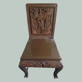 Chinese Carved Hardwood Occasional Chair item