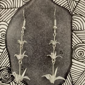 Handmade Origami Crane Earrings item