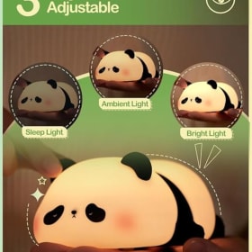 Soft and Cute - Purple Throw and squishy panda night light item