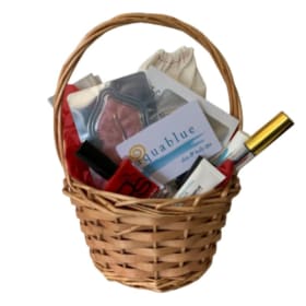 Aqua Blue Gift Basket with Gift Cerficate item