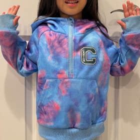 Youth 1/2 Zip Hooded Sweatshirt Tie Dye or Gray item