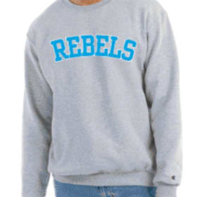 Champion Ash Gray with Teal and White glitter logo item