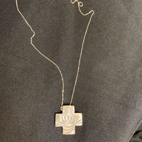 Sterling Silver Cross and Lily Logo necklace item