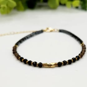 Grounding/Balance-Obsidian/Smoky Quartz/Hematite Bracelet item