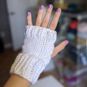 Two pairs of Knitted Fingerless Gloves #1 item
