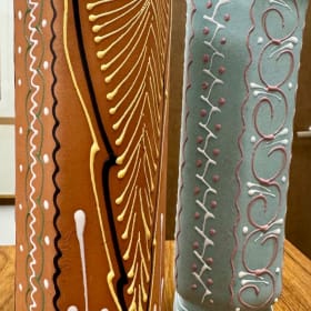 Barlop Mexican Brown and Green Pottery Vases item