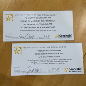 Sandestin entertainment package item