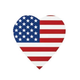 American Flag Heart Shaped Emblem item