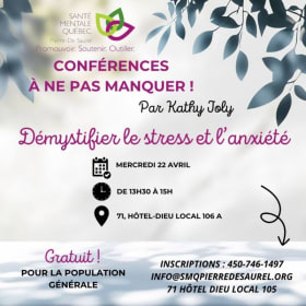 Conférence - Démystifier le stress et l'anxiété item