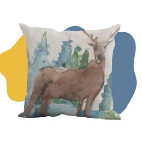 Student Art Pillow (Deer Design) (14x14) item