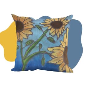 Student Art Pillow (Sunflowers Design) (14x14) item