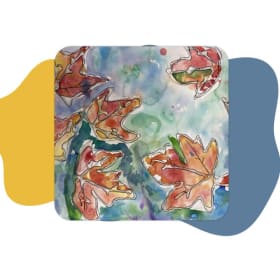 Student Art Coaster Set (Leaves Design) item