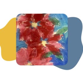 Student Art Coaster Set (Poinsettia Design) item