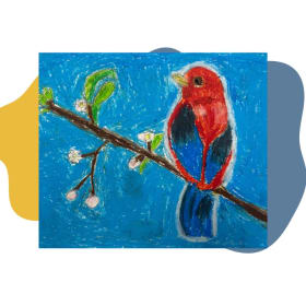 Student Art Blanket (Bird on a Branch Design) item