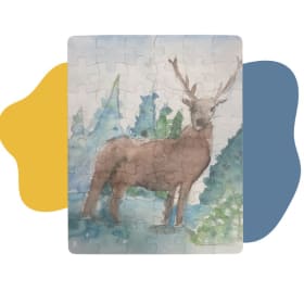 Student Art Puzzle (Deer Design) (50 pieces) item