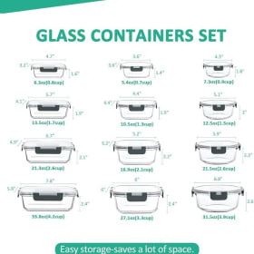 24-Piece Glass Food Storage Container Set with Airtight Lids item