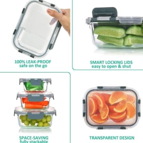 24-Piece Glass Food Storage Container Set with Airtight Lids item