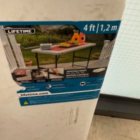 LIFETIME Adjustable Height Folding Table, Indoor/Outdoor, 4- item
