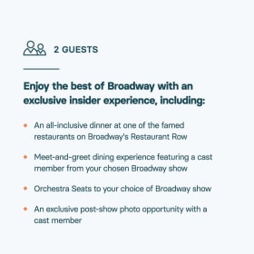 Broadway Prestige Experience BUY IT NOW - NO BIDDING item