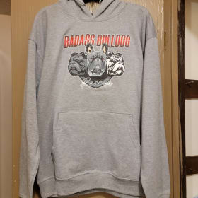 XL light gray hoodie color logo item