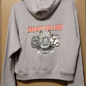 Med light gray crop hoodie back logo item