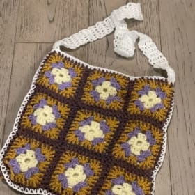 Mustard, Brown & Purple Bag item
