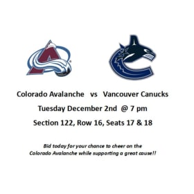 Avs -vs- Canucks Section 122, Row 16, Seats 17 & 18 item