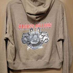 Size 2XL earth brown crop hoodie back logo item