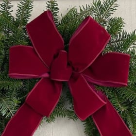 Wreath with Burgundy Velvet Bow item