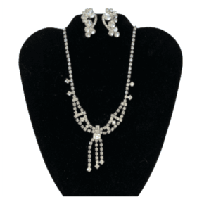 Vintage Rhinestone and Clipback Earring Set item