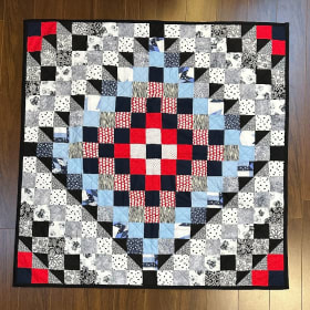 Lap Quilt - Black, Blue, White & Red - item